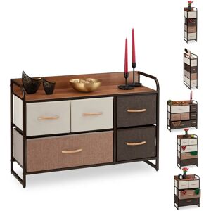 Meubles modulaires Relaxdays - Marron - 5 Tiroirs, Étagère, Paniers pliables - Publicité Meubles modulaires Relaxdays - Marron - 5 Tiroirs, Étagère, Paniers pliables - Publicité