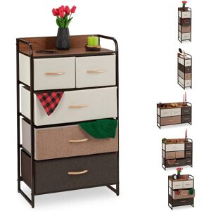 Meuble modulaire Relaxdays - 5 tiroirs, paniers en tissu, étagère - Rangement - Publicité Meuble modulaire Relaxdays - 5 tiroirs, paniers en tissu, étagère - Rangement - Publicité