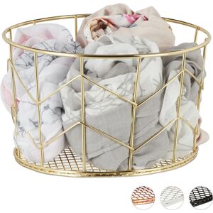 Relaxdays Gold Round Vintage Storage Basket - Storage Relaxdays Gold Round Vintage Storage Basket - Storage
