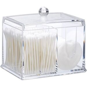 Relaxdays Large Acrylic Cotton Swab Dispenser - Bathroom Organizer Relaxdays Large Acrylic Cotton Swab Dispenser - Bathroom Organizer