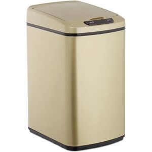 Relaxdays Sensor Trash Bin 12L Gold - Waste Bin with Sensor Relaxdays Sensor Trash Bin 12L Gold - Waste Bin with Sensor