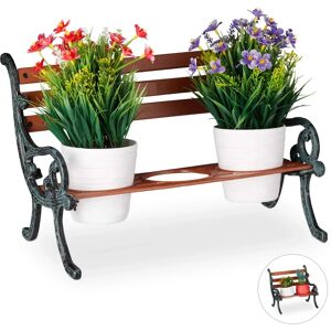 Relaxdays Supporto per Vasi da Giardino - Ferro e Legno - 2-3 Vasi Relaxdays Supporto per Vasi da Giardino - Ferro e Legno - 2-3 Vasi