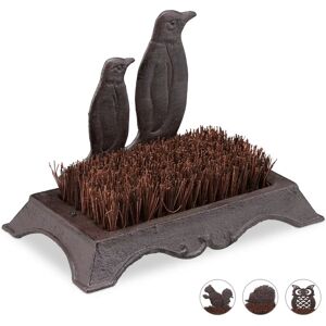 Relaxdays - Cast Iron Penguin Shoe Brush - Vintage Animal Decor - Outdoor Use Relaxdays - Cast Iron Penguin Shoe Brush - Vintage Animal Decor - Outdoor Use