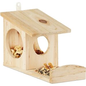 Relaxdays Squirrel Feeder - Natural Wood - 17.5x14x25 cm - Animal Accessory Relaxdays Squirrel Feeder - Natural Wood - 17.5x14x25 cm - Animal Accessory