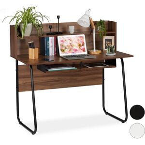 Relaxdays Desk with Shelves - 109x120x60 cm, Black/Brown Relaxdays Desk with Shelves - 109x120x60 cm, Black/Brown