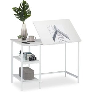 RELAXDAYS White Adjustable Inclining Desk - 3 Shelves, Ergonomic, 75x110x55cm RELAXDAYS White Adjustable Inclining Desk - 3 Shelves, Ergonomic, 75x110x55cm
