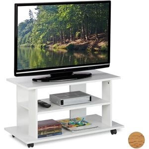 Relaxdays Wit TV-meubel met Wielen - 45x80x40 cm Relaxdays Wit TV-meubel met Wielen - 45x80x40 cm