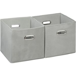Relaxdays Storage Baskets Set of 2 - Square 30cm - Grey Relaxdays Storage Baskets Set of 2 - Square 30cm - Grey