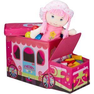 Relaxdays Pink Unicorn Storage Box - Kids Toy & Seat Storage Relaxdays Pink Unicorn Storage Box - Kids Toy & Seat Storage