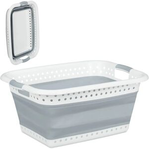 Cesto de ropa plegable Relaxdays - 37L Plástico Gris Cesto de ropa plegable Relaxdays - 37L Plástico Gris