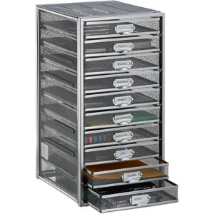 Relaxdays Silver Desk Organizer with 10 Drawers - Desk Organizer Relaxdays Silver Desk Organizer with 10 Drawers - Desk Organizer