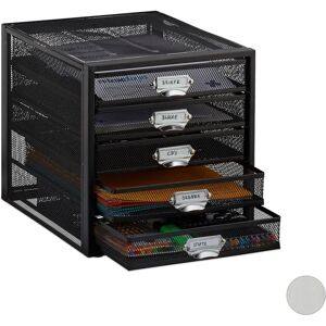 Relaxdays Black Drawer Storage Box - A4, 5 Drawers Relaxdays Black Drawer Storage Box - A4, 5 Drawers