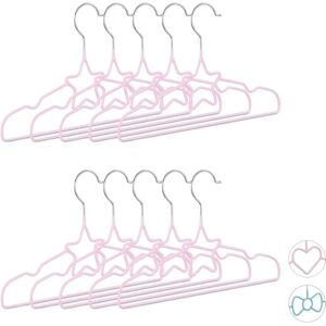 Relaxdays Childrens Coat Hangers - Star, Space-Saving, Metal, Pink Relaxdays Childrens Coat Hangers - Star, Space-Saving, Metal, Pink