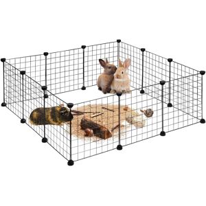 Relaxdays Pet Enclosure - Adjustable Small Animal Play Pen, Black Relaxdays Pet Enclosure - Adjustable Small Animal Play Pen, Black