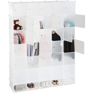 Relaxdays White/Transparent Wardrobe with 25 Compartments - Wardrobe Relaxdays White/Transparent Wardrobe with 25 Compartments - Wardrobe