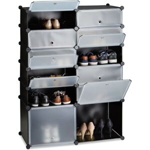 Relaxdays Shoe Organizer - Modular, Transparent Doors - 24 Pairs Capacity Relaxdays Shoe Organizer - Modular, Transparent Doors - 24 Pairs Capacity