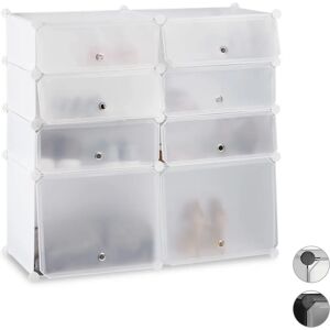 Relaxdays White Plastic Shoe Cabinet - Modular 8 Compartments Relaxdays White Plastic Shoe Cabinet - Modular 8 Compartments