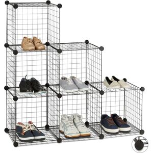 Relaxdays Modular Metal Shelving Unit - 6 Compartments - Black Relaxdays Modular Metal Shelving Unit - 6 Compartments - Black