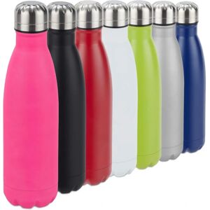 Relaxdays Pink 500ml Leak-proof Insulated Bottle - Water Bottle Relaxdays Pink 500ml Leak-proof Insulated Bottle - Water Bottle