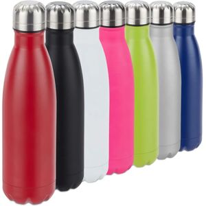 Relaxdays Botella de Acero Inoxidable - 500ml - Rojo - Vakuo aislante Relaxdays Botella de Acero Inoxidable - 500ml - Rojo - Vakuo aislante