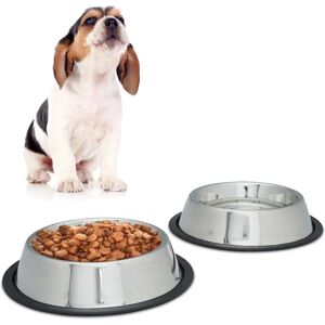 Ensemble de Récipients pour Animaux Relaxdays - Acier Inoxydable, Taille M, 0,5L, Argent - Publicité Ensemble de Récipients pour Animaux Relaxdays - Acier Inoxydable, Taille M, 0,5L, Argent - Publicité