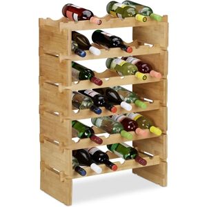 Relaxdays Bamboo Wine Bottle Rack - Supports 6 Bottles, Rustic Style Relaxdays Bamboo Wine Bottle Rack - Supports 6 Bottles, Rustic Style