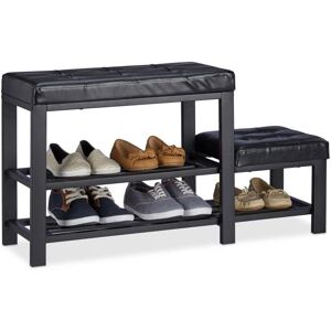 Banquette de rangement Relaxdays avec siège rembourré - Noir - Rangement et assise - Publicité Banquette de rangement Relaxdays avec siège rembourré - Noir - Rangement et assise - Publicité