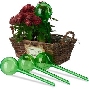 Relaxdays Plant Watering Globes - Set of 4, Green, 8cm Relaxdays Plant Watering Globes - Set of 4, Green, 8cm