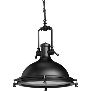 Relaxdays - Black Industrial Pendant Light - E27, Frosted Glass Relaxdays - Black Industrial Pendant Light - E27, Frosted Glass