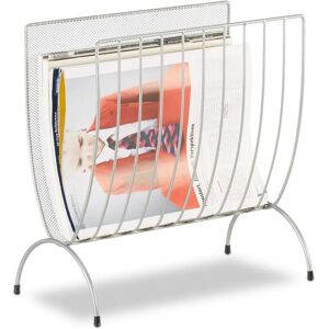 Relaxdays Metal Magazine Rack - Silver, 34x18x35cm - A4 Relaxdays Metal Magazine Rack - Silver, 34x18x35cm - A4