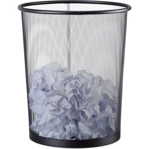 Relaxdays Metal Mesh Waste Bin 20L Black - Waste Bin for Office & Home Relaxdays Metal Mesh Waste Bin 20L Black - Waste Bin for Office & Home