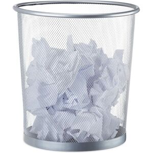 Relaxdays Silver Round Wire Mesh Trash Can - Office Kitchen Decor Relaxdays Silver Round Wire Mesh Trash Can - Office Kitchen Decor