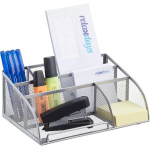Relaxdays Silber Metall Schreibtisch-Organizer - 5 Fächer Relaxdays Silber Metall Schreibtisch-Organizer - 5 Fächer