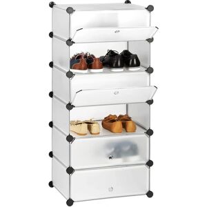 Relaxdays Shoe Storage Cabinet - 6 Shelves, Transparent, 107x49x37cm Relaxdays Shoe Storage Cabinet - 6 Shelves, Transparent, 107x49x37cm