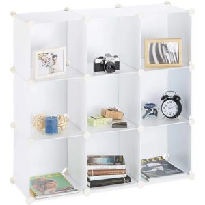 Relaxdays Modular Shelf - 9 Compartments, Plastic, White Relaxdays Modular Shelf - 9 Compartments, Plastic, White