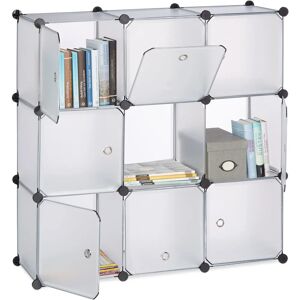 Relaxdays Modular Shelving Unit - 9 Compartments, Transparent - Home & Office Relaxdays Modular Shelving Unit - 9 Compartments, Transparent - Home & Office