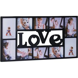 Relaxdays Photo Frame Collage - 10 Photos, Black, Wall Mount Relaxdays Photo Frame Collage - 10 Photos, Black, Wall Mount