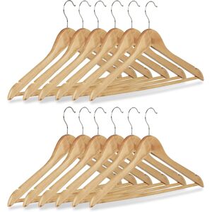 Relaxdays Wooden Clothes Hangers Set 12 - Clothes Hangers Relaxdays Wooden Clothes Hangers Set 12 - Clothes Hangers