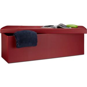 Relaxdays Opvouwbare Opbergbank - 38x114x38cm Rosso Scuro Relaxdays Opvouwbare Opbergbank - 38x114x38cm Rosso Scuro
