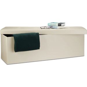 Relaxdays Foldable Storage Bench - Cream - Seat & Storage Relaxdays Foldable Storage Bench - Cream - Seat & Storage
