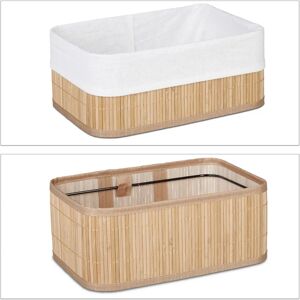 Relaxdays Bamboo Storage Box Set - Rectangular, Light Brown Relaxdays Bamboo Storage Box Set - Rectangular, Light Brown