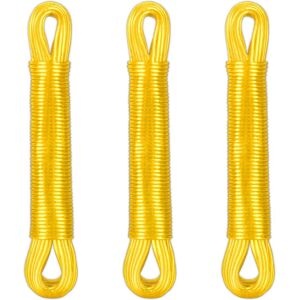 Relaxdays Set 3 Clotheslines 20m - Durable Polyester & PVC - Yellow Relaxdays Set 3 Clotheslines 20m - Durable Polyester & PVC - Yellow