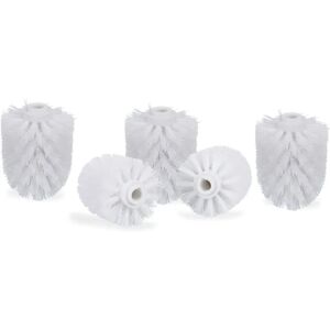 Relaxdays Toilet Brush Replacement Heads - 5 pcs, White, 12mm Relaxdays Toilet Brush Replacement Heads - 5 pcs, White, 12mm