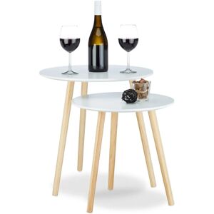 Relaxdays Weiße Runde Beistelltisch-Set - Skandinavischer Stil Relaxdays Weiße Runde Beistelltisch-Set - Skandinavischer Stil