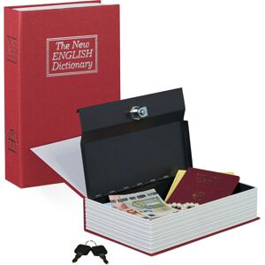 Relaxdays Red Steel Dictionary Safe - Storage Box Relaxdays Red Steel Dictionary Safe - Storage Box