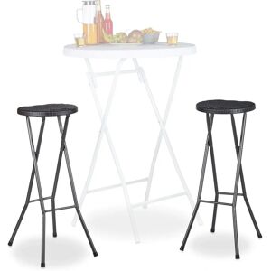 Relaxdays Black Bar Stool Set - Weatherproof 80cm - 2 Pack Relaxdays Black Bar Stool Set - Weatherproof 80cm - 2 Pack
