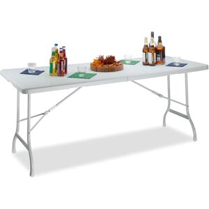 Relaxdays Bastian White Rectangular Garden Table - Garden/ Camping Relaxdays Bastian White Rectangular Garden Table - Garden/ Camping