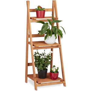 Relaxdays Foldable Wooden Plant Stand - Multi-Level Indoor Shelf Relaxdays Foldable Wooden Plant Stand - Multi-Level Indoor Shelf