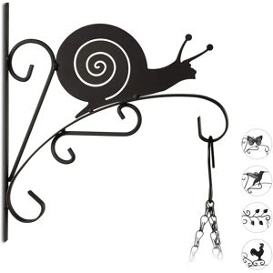 Relaxdays - Snail Wall Hook for Plants - Garden Decor - Black Relaxdays - Snail Wall Hook for Plants - Garden Decor - Black