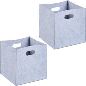 Relaxdays Storage Boxes Set 2 Felt 30x30x30cm Gray Relaxdays Storage Boxes Set 2 Felt 30x30x30cm Gray